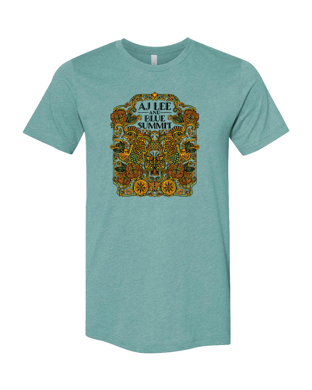 Quail Tee- (Unisex) Heather Blue Lagoon